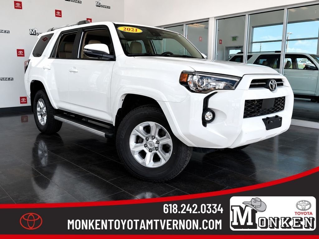 2021 Toyota 4Runner SR5 Premium in Super White — front three-quarter view