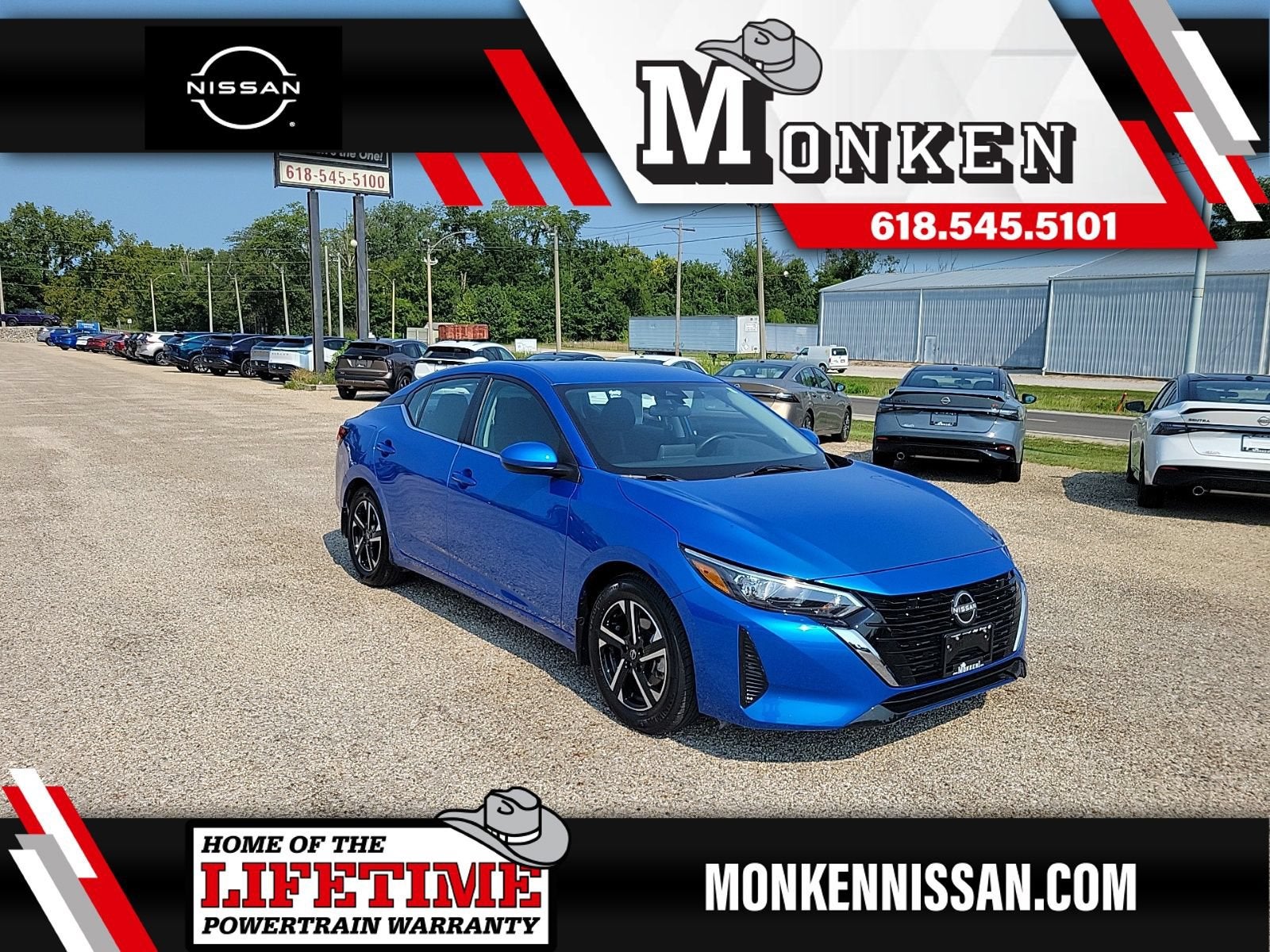 2025 Nissan Sentra SV in Electric Blue Metallic — front three-quarter view