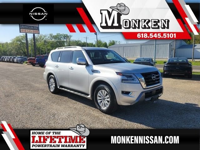 2024 Nissan Armada SV in Brilliant Silver Metallic — front three-quarter view